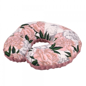 Poduszka podróżna kwiaty Gumimola; różowa